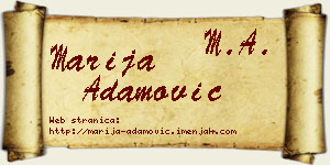 Marija Adamović vizit kartica